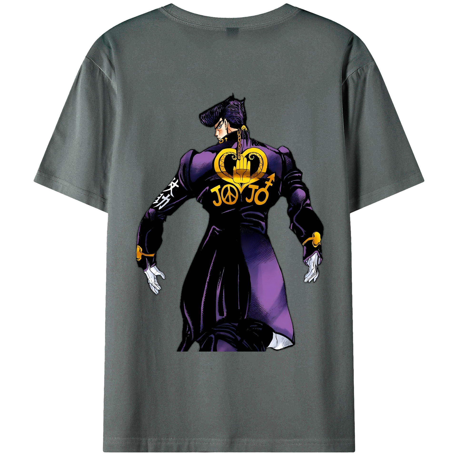 （画像用） ジョジョの奇妙な冒険 ひがしかた じょうすけ JoJo's Bizarre Adventure Higashikata Josuke 綿100％ メンズ半袖Tシャツ（バックプリント） 通気性